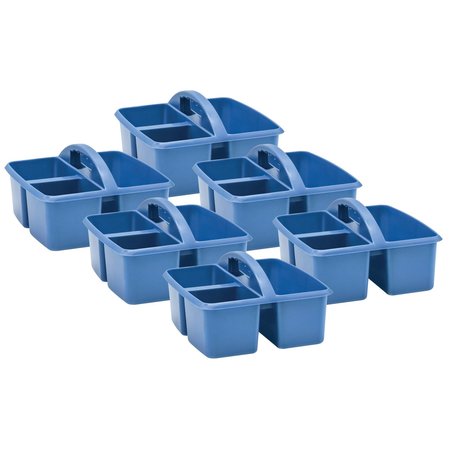 TEACHER CREATED RESOURCES Slate Blue Plastic Storage Caddy, 6PK 20443